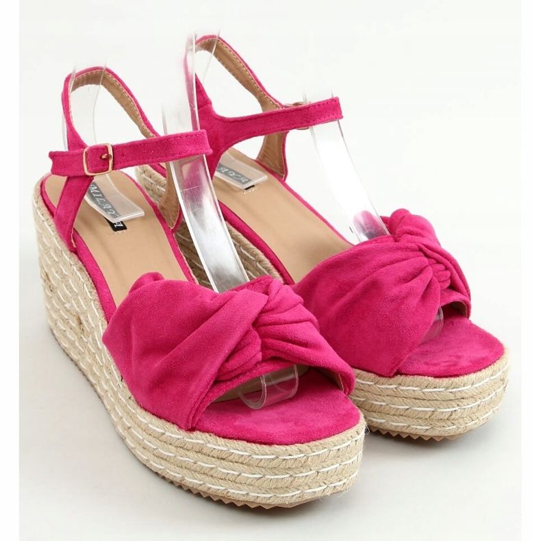 Sandale espadrile pe pene fuchsia WH-3K63 Fuchsia roz 1
