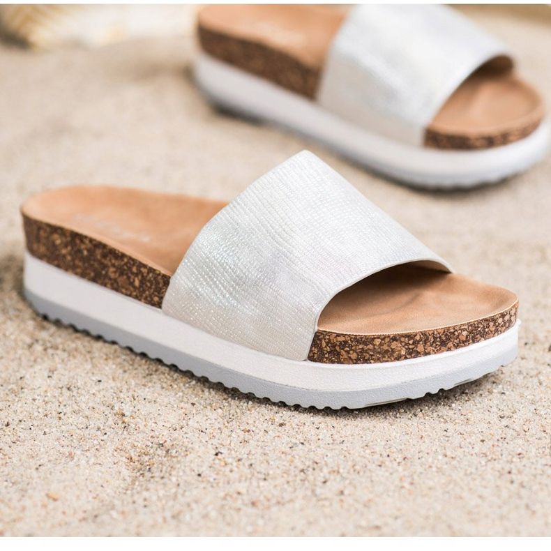 Kayla Papuci pe platformă argint 1