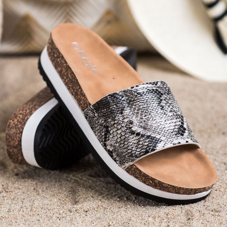 Kayla Papuci pe platformă gri 1