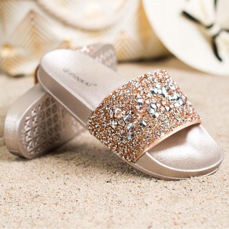 SHELOVET Papuci Cu Ornamente de aur 1