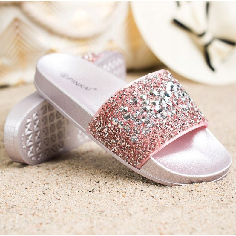 SHELOVET Papuci Cu Ornamente roz 1