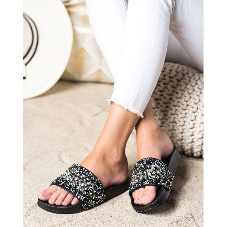 SHELOVET Papuci Cu Ornamente negru 1