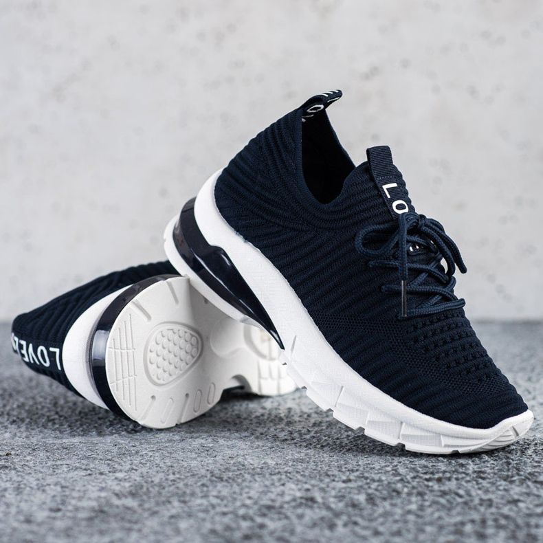 SHELOVET Adidași albastru marină pe platformă 1