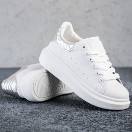 Weide Adidași cu insertie argintie alb 1