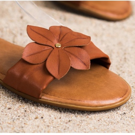 Diamantique Sandale Maro Cu Floare 2