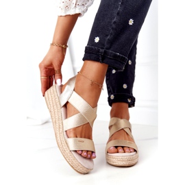 Sandale cu pană cu nervuri Big Star HH274414 Auriu de aur 1