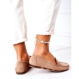 PS1 Mocasini de damă din piele maro deschis Madelyn bej 3 PS1 Mocasini de damă din piele maro deschis Madelyn bej 3