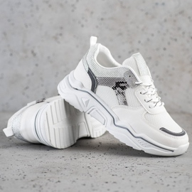 SHELOVET Adidași albi cu sclipici 1