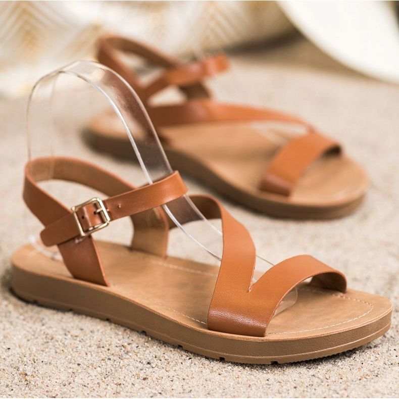 Cm Paris Sandale casual cu piele ecologică maro 1