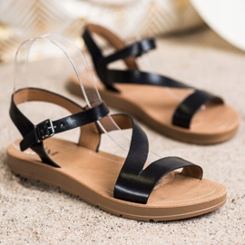 Cm Paris Sandale casual cu piele ecologică negru 1