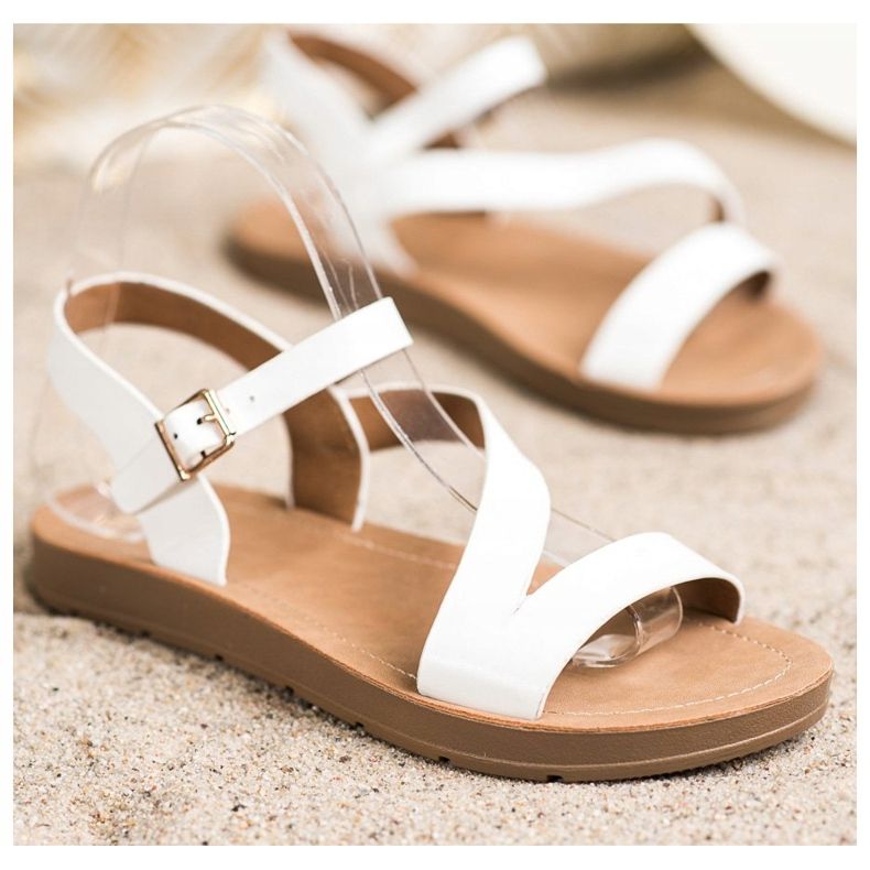 Cm Paris Sandale casual cu piele ecologică alb 1