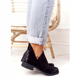 PS1 Cizme de dama negre Hillary cu decupaje negru 2