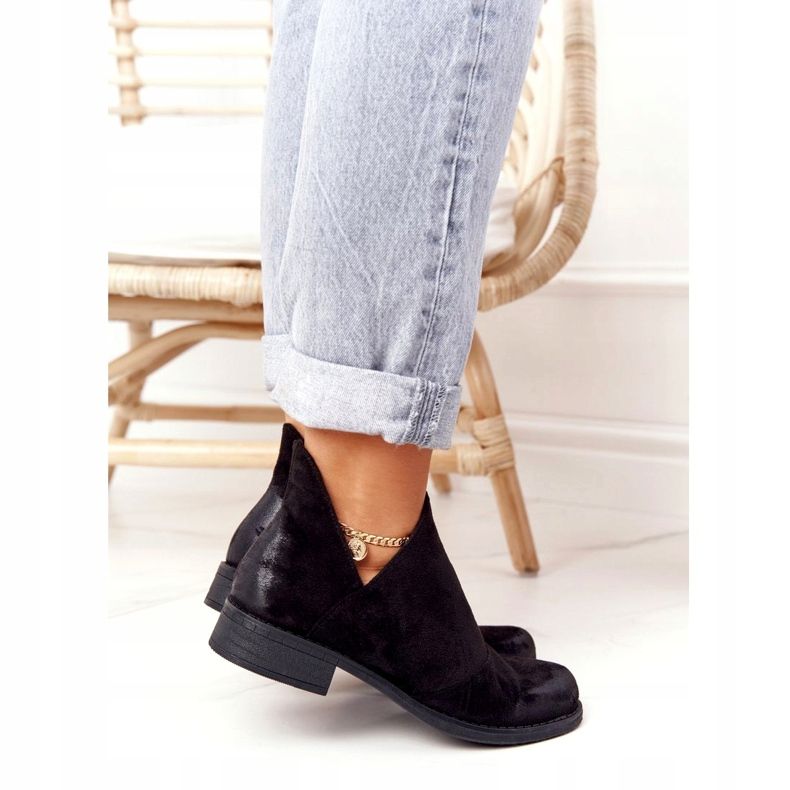 PS1 Cizme de dama negre Hillary cu decupaje negru 2