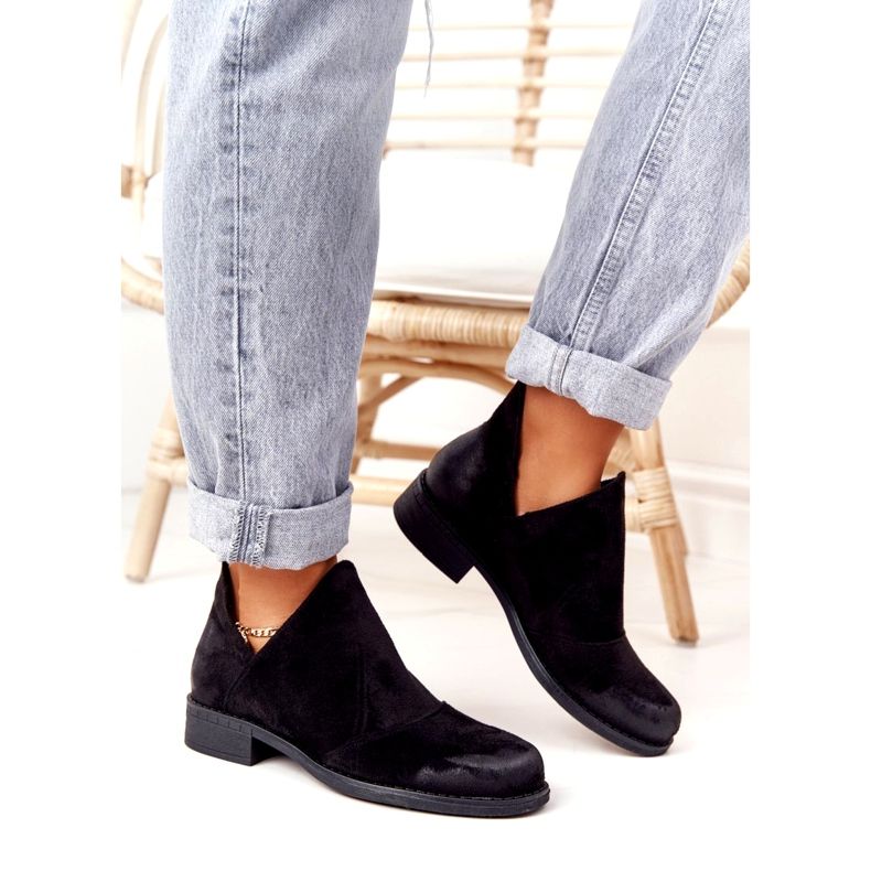 PS1 Cizme de dama negre Hillary cu decupaje negru 3