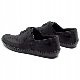 Polbut Încălțăminte mocasină ajurată pentru bărbați negri J69L negru 4