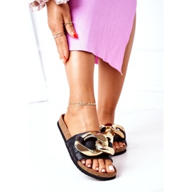 S.Barski Papuci Pe Plută Cu Lanț S. Barski SB002 Negru 2