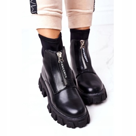 PS1 Cizme pentru femei Muncitori cu fermoar Negru 1