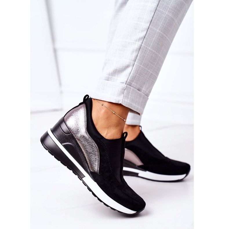 Vinceza 10593 Adidași alunecați negri-argintii negru 1