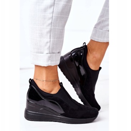 Vinceza 10593 Adidași negri cu alunecare negru 2