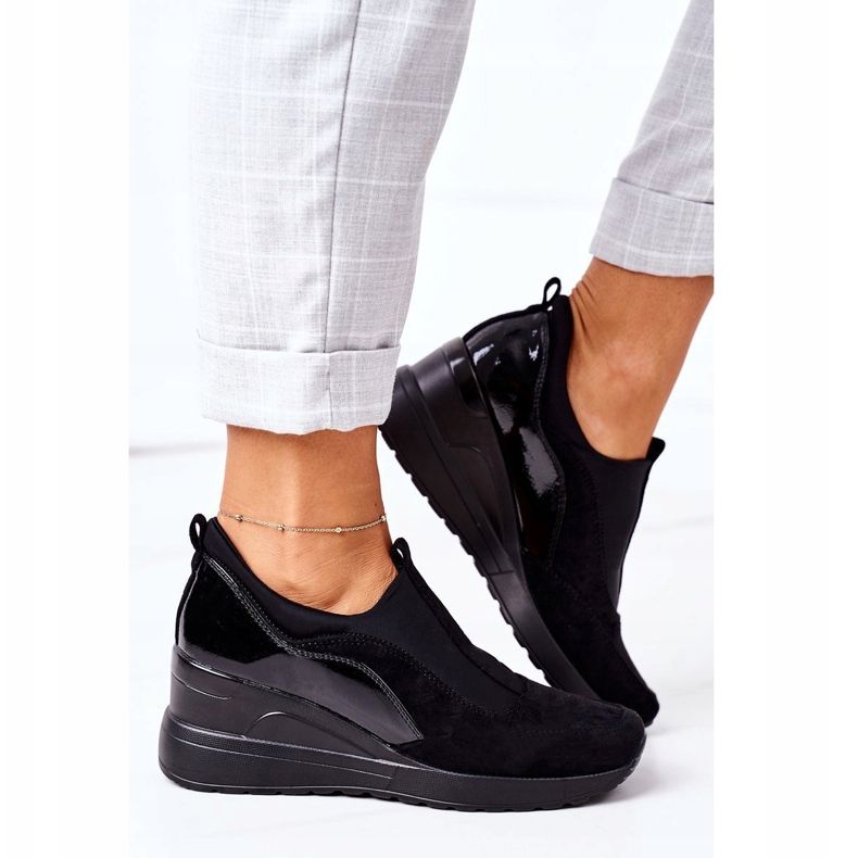 Vinceza 10593 Adidași negri cu alunecare negru 2