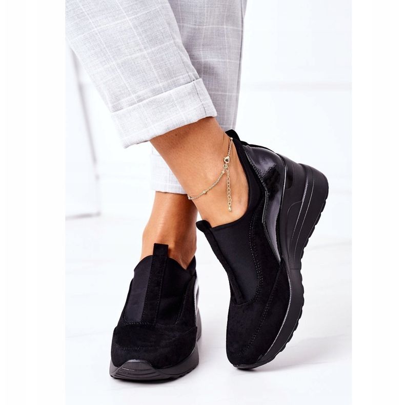 Vinceza 10593 Adidași negri cu alunecare negru 1