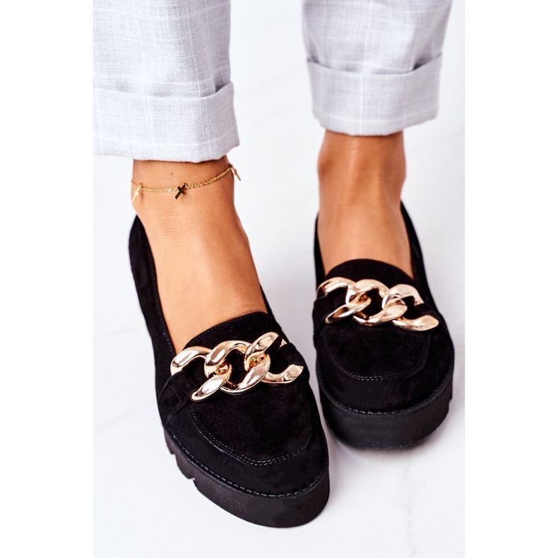 Mocasini din piele de căprioară Lewski Shoes 3040 Negru 1