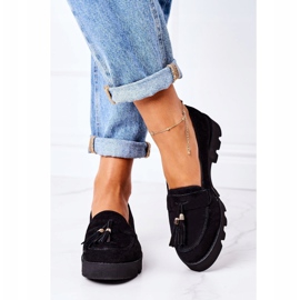 Mocasini din piele de căprioară Lewski Shoes 3053 Negru 2