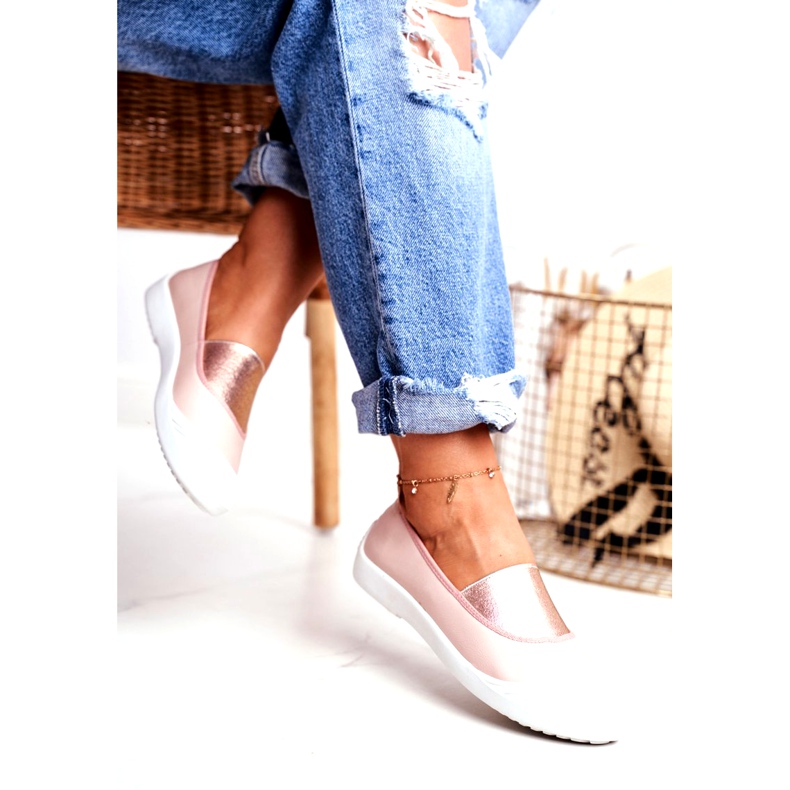 LU BOO Adidași Slip On Slip-on Sneakers Pink Justy roz 3