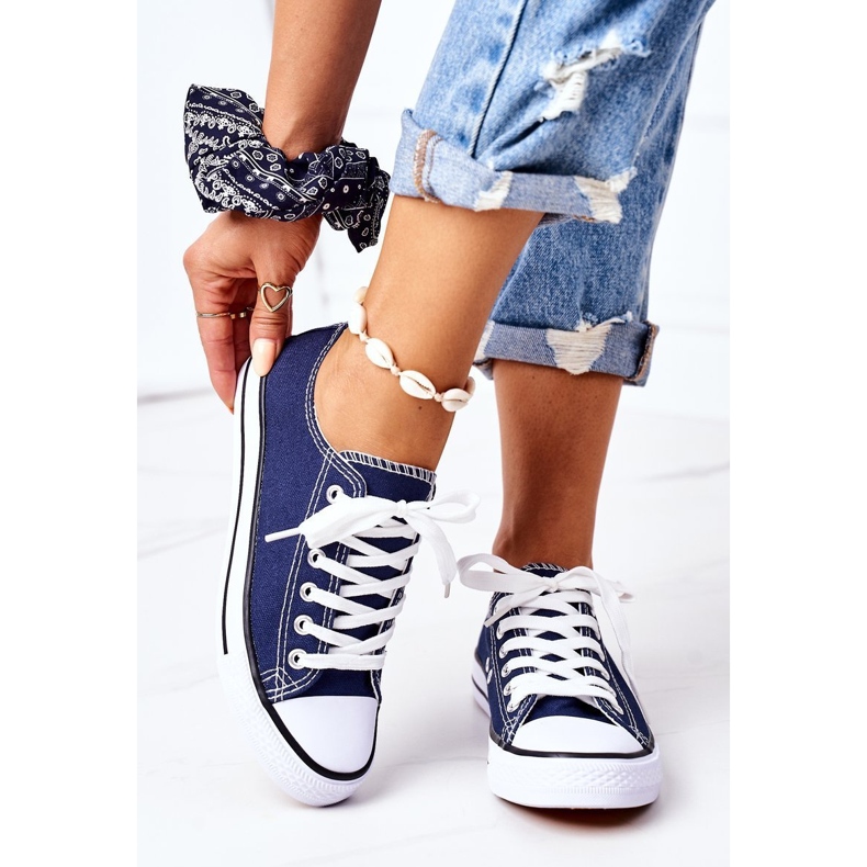 Adidași clasici pentru femei Omerta, de culoare albastru marină 2