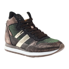 McArthur Pantofi sport de cupru metalici pentru femei maro 1