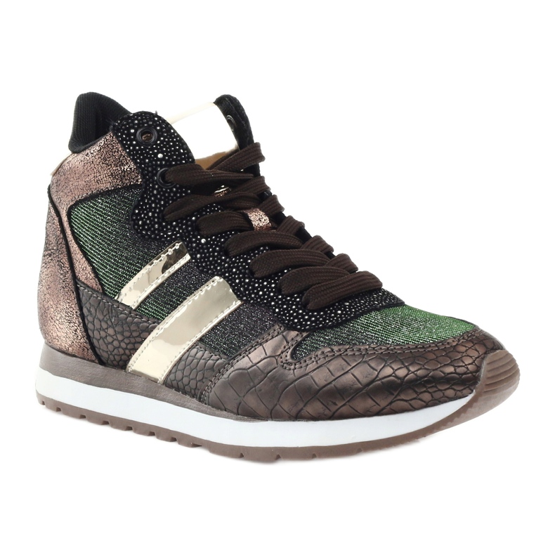 McArthur Pantofi sport de cupru metalici pentru femei maro 1