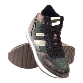 McArthur Pantofi sport de cupru metalici pentru femei maro 3