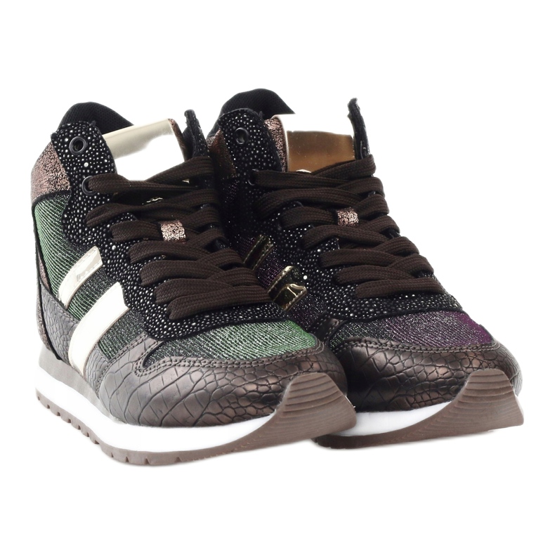 McArthur Pantofi sport de cupru metalici pentru femei maro 4