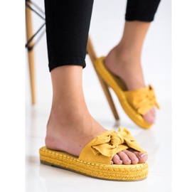 Coura Papuci Espadrile Cu Arc galben 1 Coura Papuci Espadrile Cu Arc galben 1