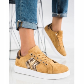 SHELOVET Adidași din piele de căprioară maro 1