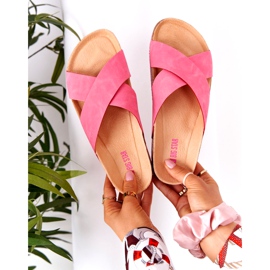 Papuci cu profil din piele Big Star HH274597 Fuchsia roz 1