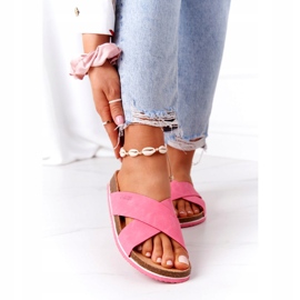 Papuci cu profil din piele Big Star HH274597 Fuchsia roz 2