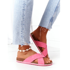 Papuci cu profil din piele Big Star HH274597 Fuchsia roz 3