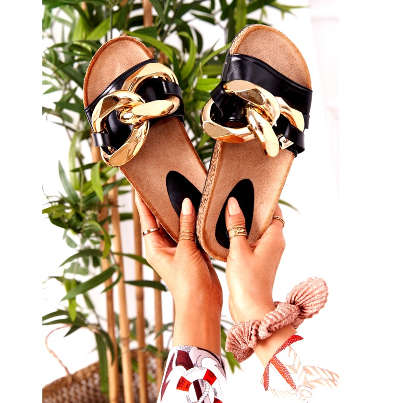 PS1 Flip Flops albi cu un lanț Last Dance de aur 1