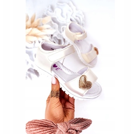 Sandale pentru copii cu velcro auriu dragă de aur 1