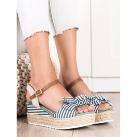 Sweet Shoes Sandale Espadrile Cu Dungi verde 1