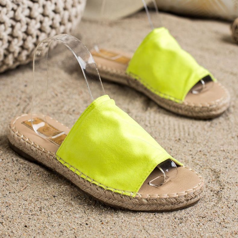 SHELOVET Papuci clasici din piele de căprioară galben 1