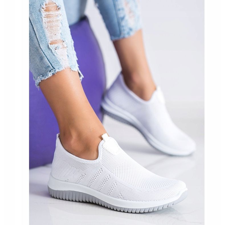 SHELOVET Pantofi sport de alunecare alb 2