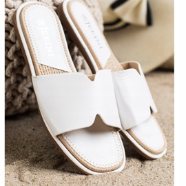 SHELOVET Papuci eleganți din piele ecologică alb 1