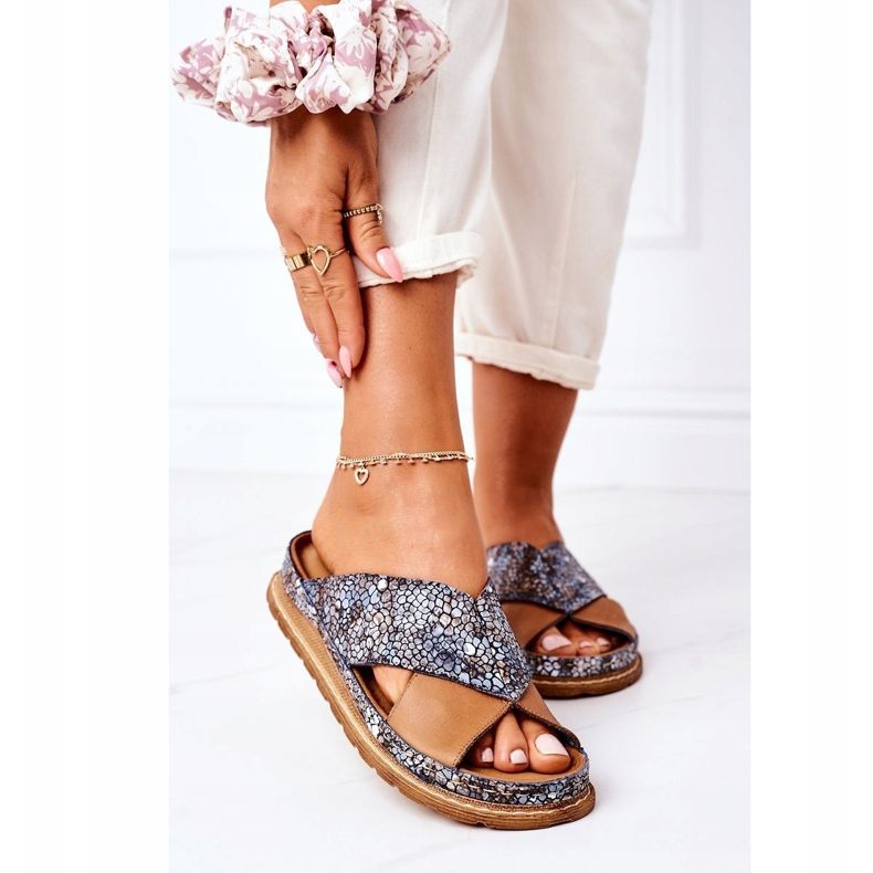 Papuci cu profil din piele Maciejka 04986-02 Maro 2 Papuci cu profil din piele Maciejka 04986-02 Maro 2