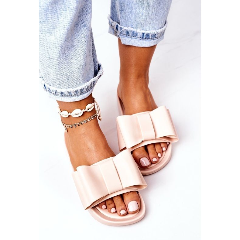 Flip-flops din cauciuc aprilie bej cu arc 1