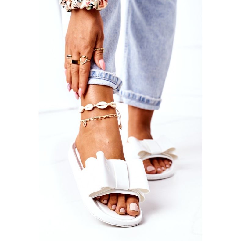 Flip Flops din cauciuc cu arc de aprilie alb 1