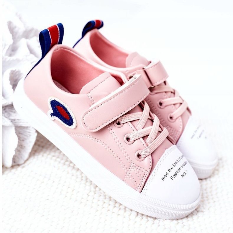 Apawwa Adidași pentru copii din velcro cu desene animate roz 2