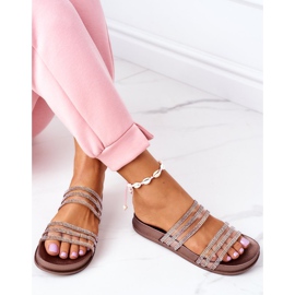 PS1 Papuci de cauciuc cu zirconiu cubic de aur roz Dor de tine 1