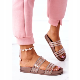 PS1 Papuci de cauciuc cu zirconiu cubic de aur roz Dor de tine 2